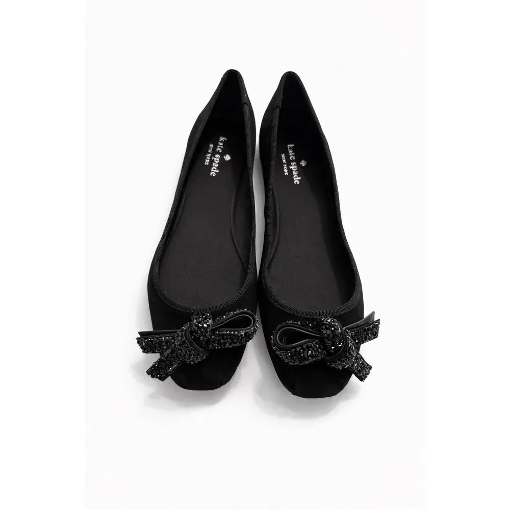 Kate Spade Freya Black Suede Flats Size 7 M